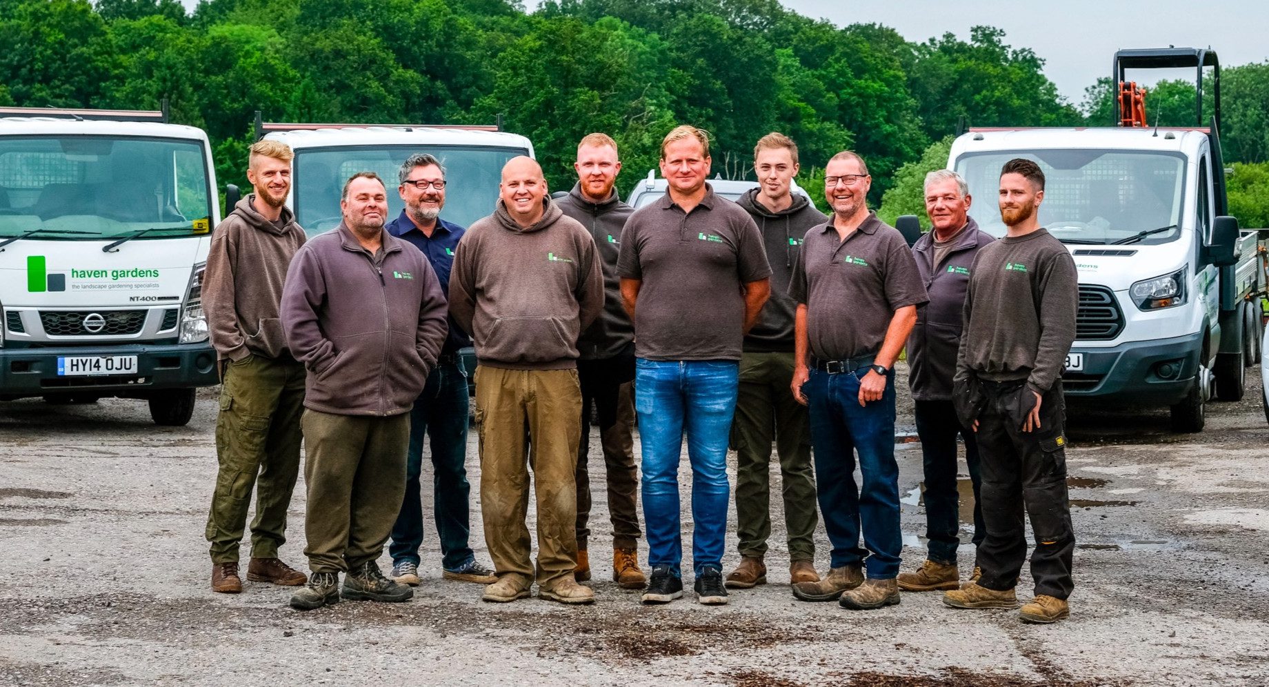 A group photo of the team at Haven Gardens.