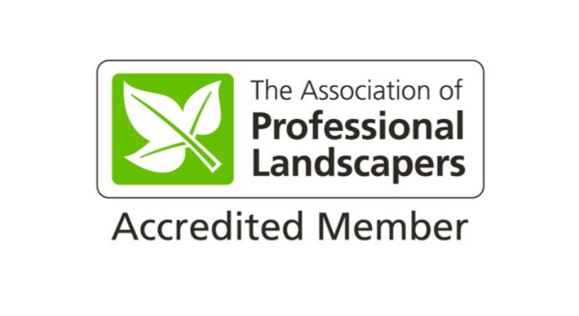 Brand logo saying "The association of professional landscapers accredited members".